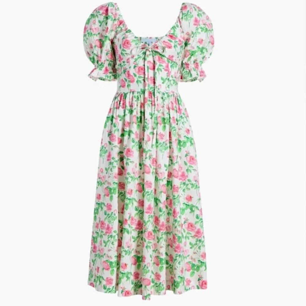 Hill House Pink and Green Floral Dress
